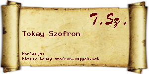 Tokay Szofron névjegykártya